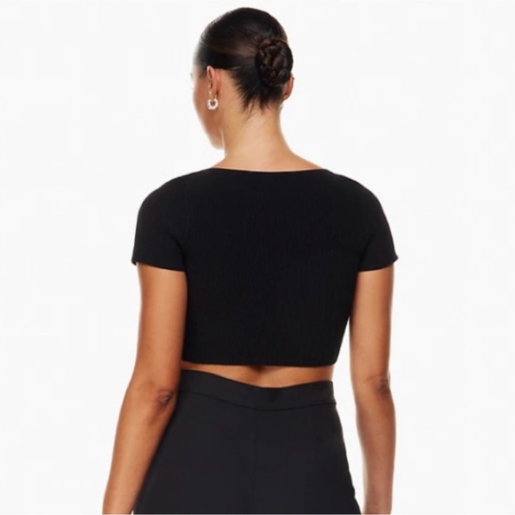 Aritzia Babaton Square Neck Black Top-Size Medium - Picture 3 of 9